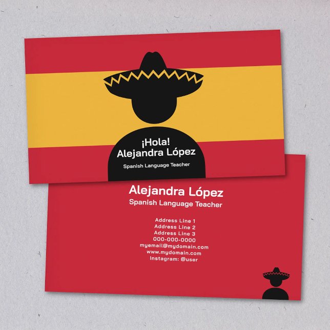 Carte De Visite Spanish Teacher (Spanish Teacher Business Card)