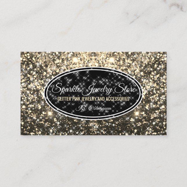 Carte De Visite Sparkle Gold Boss Glitz Glam Starlust Bijoux (Devant)