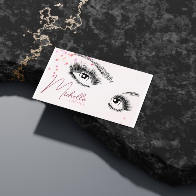 Carte De Visite Sparkly Lashes Instructions de soins postérieurs P (Créateur téléchargé)