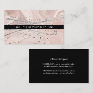 Carte De Visite Spatter artistique   Marbre rose