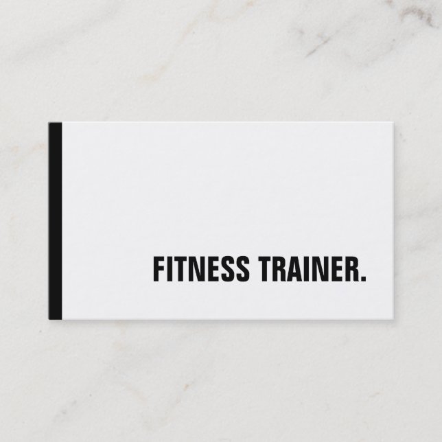 Carte De Visite Spécial Black White Fitness Trainer (Devant)