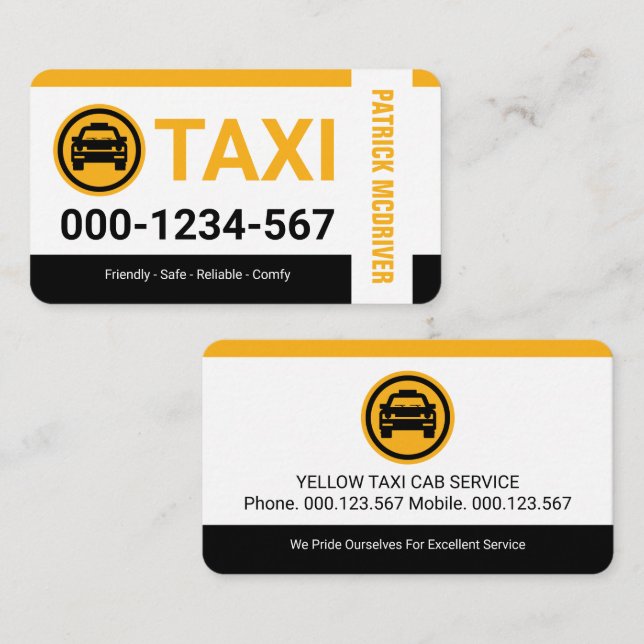 Carte De Visite Special Taxi Borders Cab Service (Devant / Derrière)