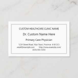 Carte de visite spécialisé Médicale ordinaire