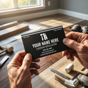 Carte De Visite Spécialiste de la pose de revêtements de sol Noir 