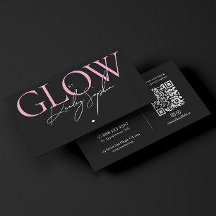 Carte De Visite Spécialiste de l'éclat esthétique Rose Noir Tan Ar