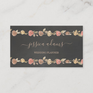 Carte De Visite Spécialiste des Mariages floraux des Roses Brown 