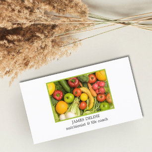 Carte De Visite Spécialiste en nutrition de légumes propres élégan