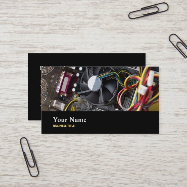 Carte De Visite Spécialiste informatique de l'ingénieur matériel (Devant/Arrière en situation)