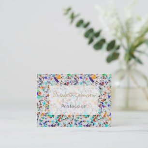 Carte De Visite Speckles colorés modernes Terrazzo Aquarelle Pein