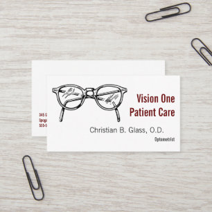 Carte De Visite Spectacles lunettes Vue optique
