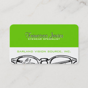 Carte De Visite Spectacles Vêtements de lunettes Vision optique
