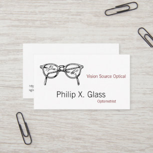 Carte De Visite Spectacles Vêtements de lunettes Vision optique