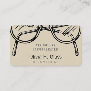 Carte De Visite Spectacles Vêtements d'Yewear Crème Faux Flannel