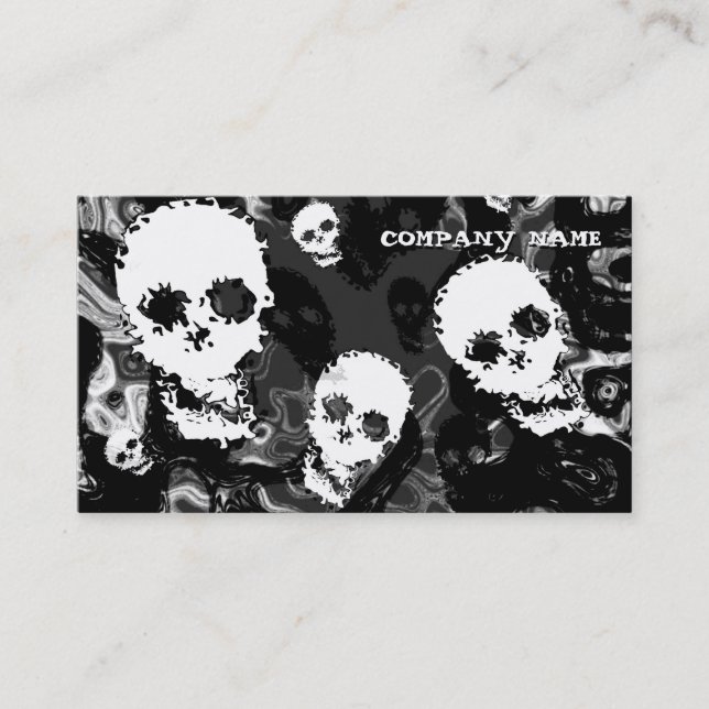 Carte De Visite Spectres crâniens B et W noir horizontal (Devant)