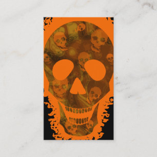 Carte De Visite Spectres crâniens Gros crâne Orange vertical ora