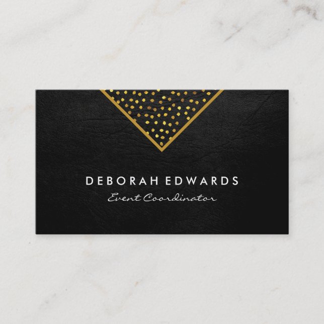 Carte De Visite Spectres d'or géométriques Faux Cuir (Devant)