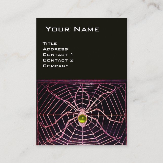Carte De Visite SPIDER ET WEB Topaz Jaune Pearle Noire (Devant)