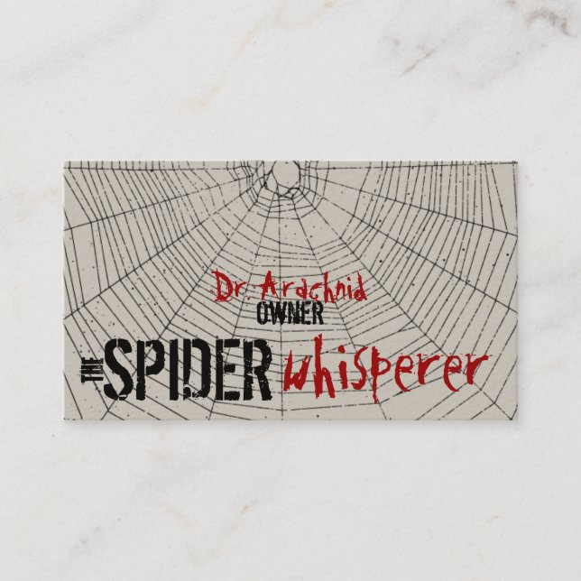 Carte de visite Spiderweb à deux côtés personnalis (Devant)