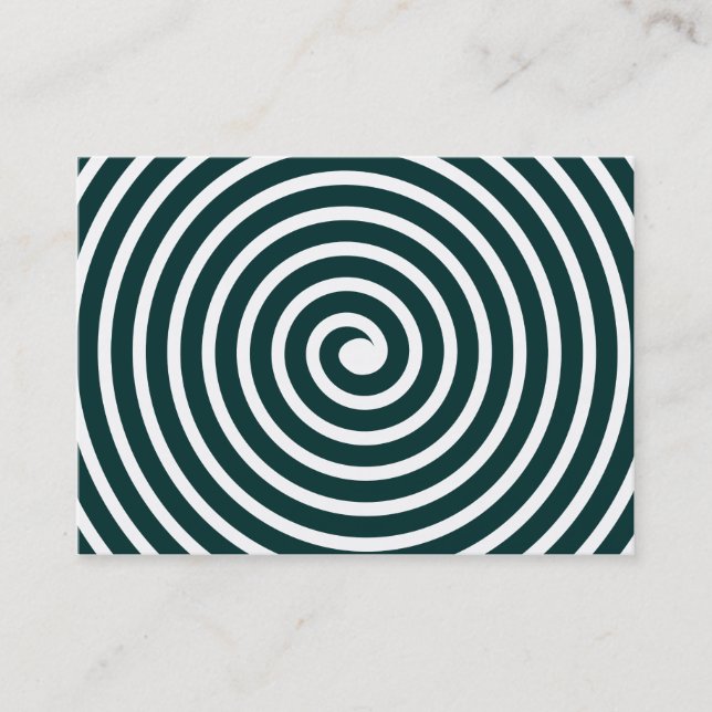 Carte De Visite Spiral Motif - Vert foncé et blanc (Devant)