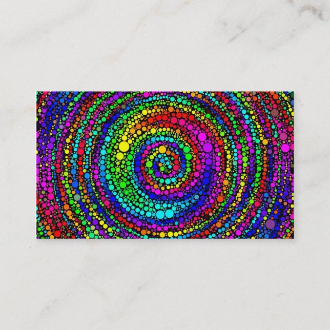 Carte De Visite Spirale avec points arc-en-ciel (Devant)