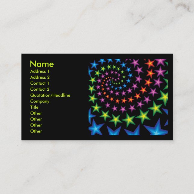 Carte De Visite spirale étoile (Devant)