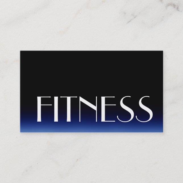 Carte de visite sportif tendance Black Blue Fitnes (Devant)