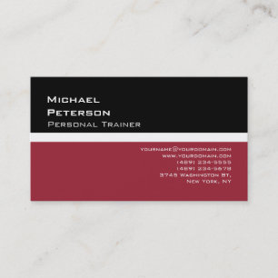 Carte de visite sportif tendance Black Red Fitness