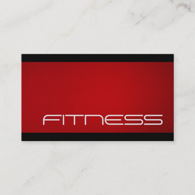 Carte de visite sportif tendance Black Red Fitness (Devant)
