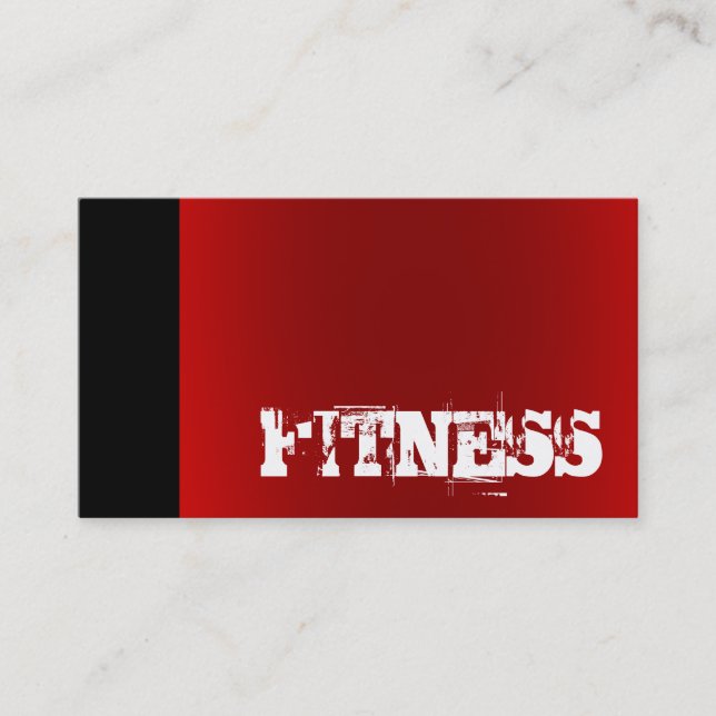 Carte de visite sportif tendance Black Red Fitness (Devant)