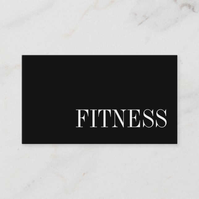 Carte de visite sportif tendance Black White Fitne (Devant)