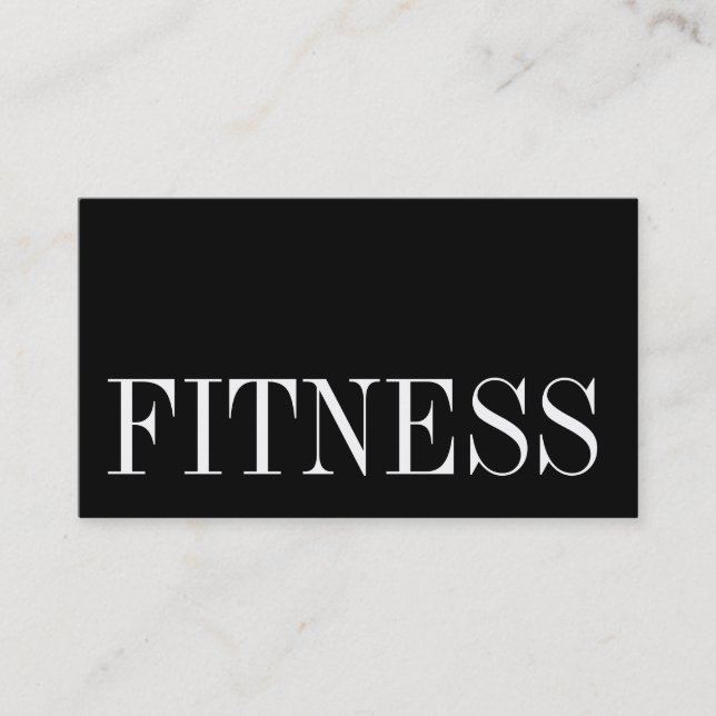 Carte de visite sportif tendance Black White Fitne (Devant)
