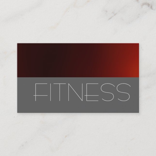 Carte de visite sportif tendance Grey Red Fitness (Devant)