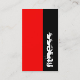 Carte de visite sportif Vertical Black Red Fitness