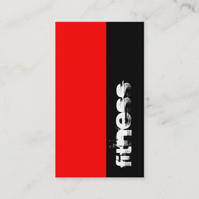 Carte de visite sportif Vertical Black Red Fitness (Devant)