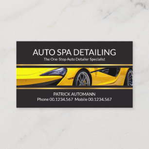 Carte De Visite Sports Car Gold Lines Détail auto