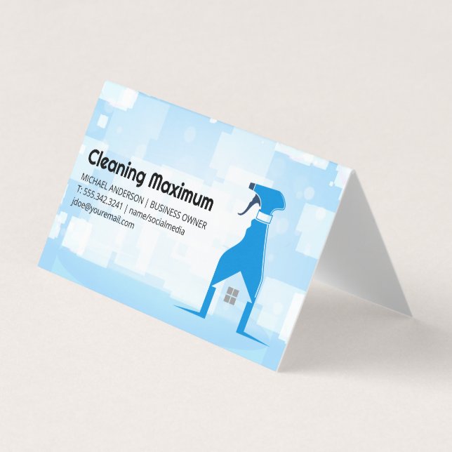 Carte De Visite Spray Cleaning Bottle | Home Cleaner Services (Devant)