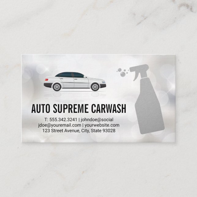 Carte De Visite Spray de nettoyage automatique | Arrière - plan d' (Devant)