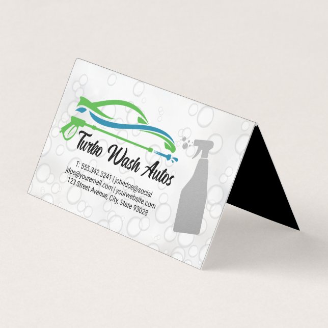 Carte De Visite Spray de nettoyage automatique | Bulles de savon (Devant)