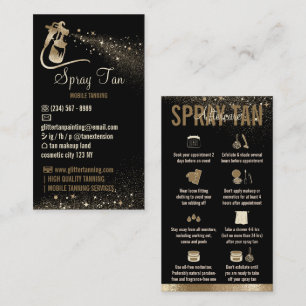 Carte De Visite Spray Tan Instructions de soins postérieurs Sparkl