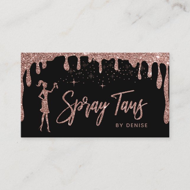 Carte De Visite Spray Tan Mobile Spray Tan Gold Glittering Girl (Devant)