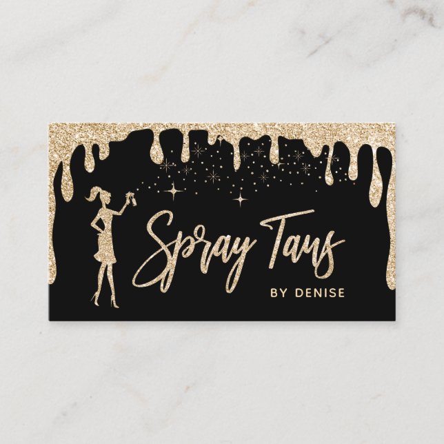Carte De Visite Spray Tan Mobile Spray Tan Gold Glittering Girl (Devant)