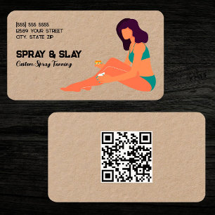 Carte De Visite Spray Tan personnalisé QR Kraft