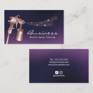 Carte De Visite Spray Tan Purple & Rose Gold Tanning Mobile