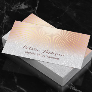 Carte De Visite Spray Tanning Salon Modern Rose Gold