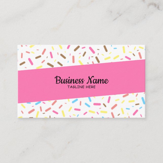 Carte De Visite Sprinkings rose simple Frosting Ice Cream Shop (Devant)