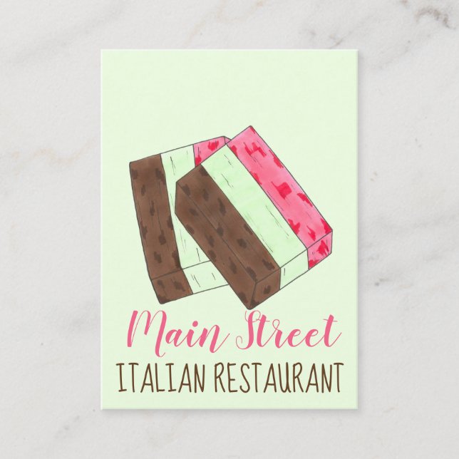Carte De Visite Spumoni Gelato Ice Cream Italien Restaurant (Devant)