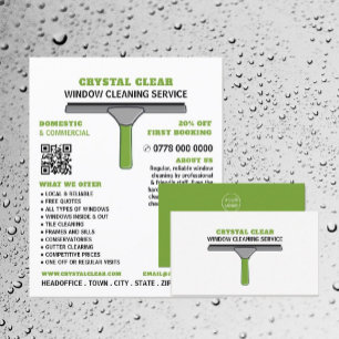 Carte De Visite Squeegee, Nettoyeur De Fenêtres, Service De Nettoy