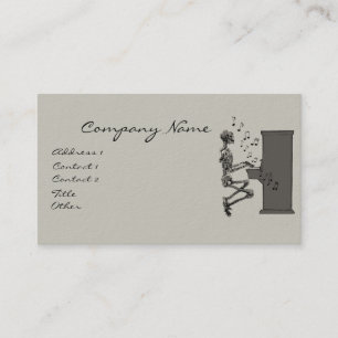Carte De Visite Squelette jouant la musique de piano drôle