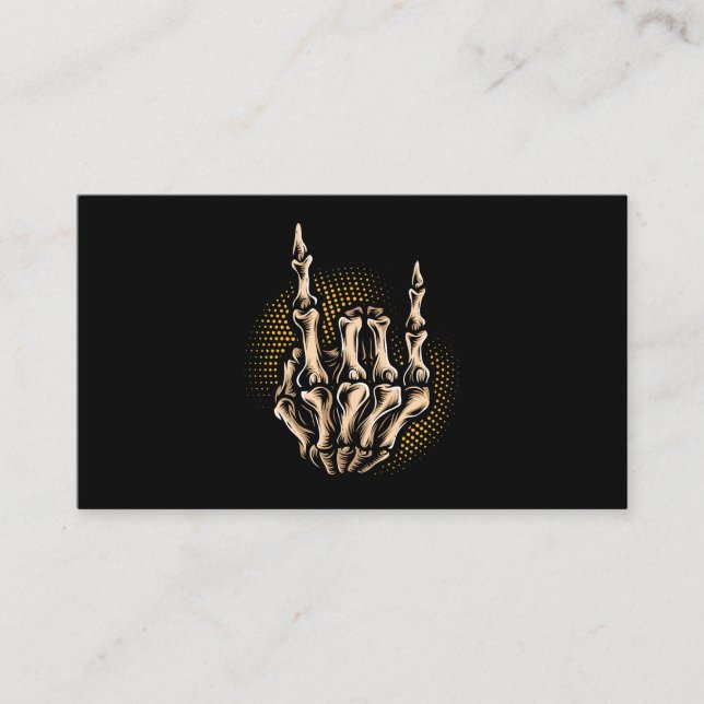 Carte De Visite Squelette Rock Halloween Music Lover 209 (Devant)