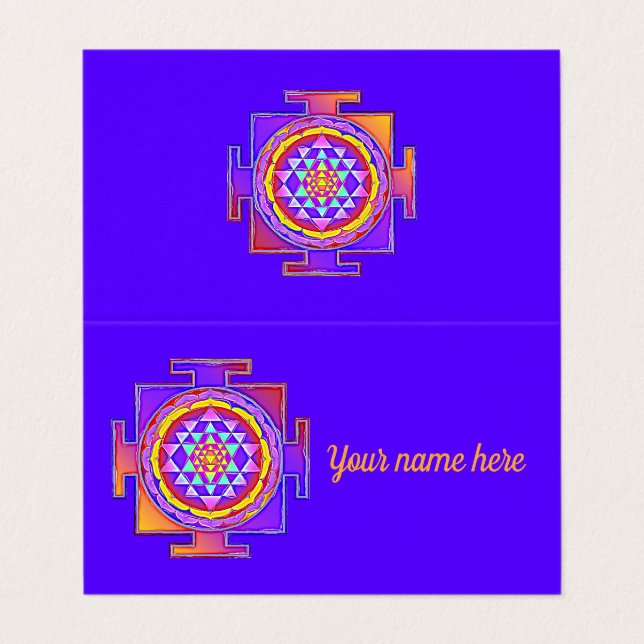 Carte De Visite Sri Yantra - Symbole hindouiste Design 1 (Extérieur déplié)